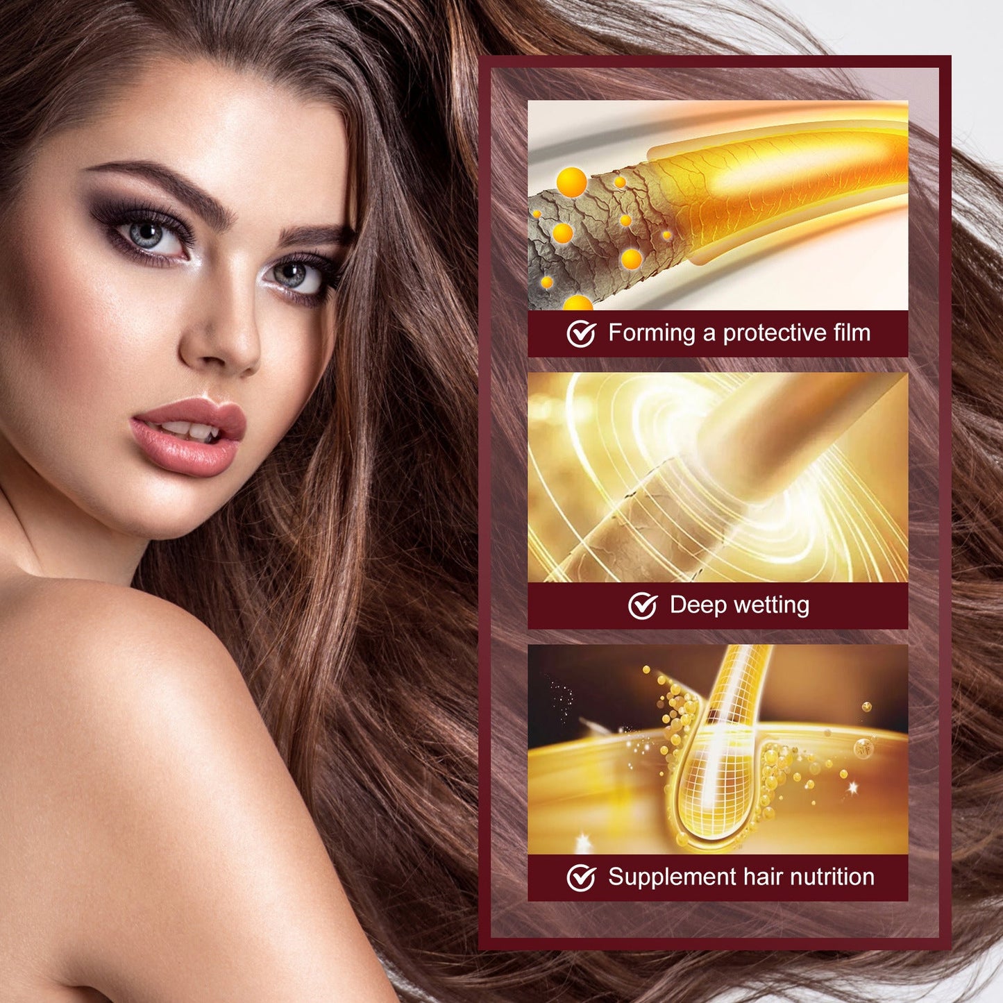 Jaysuing Keratin Hair Conditioner, repairs damaged, dry, and frizzy hair, leaving it nourished, smooth, and silky