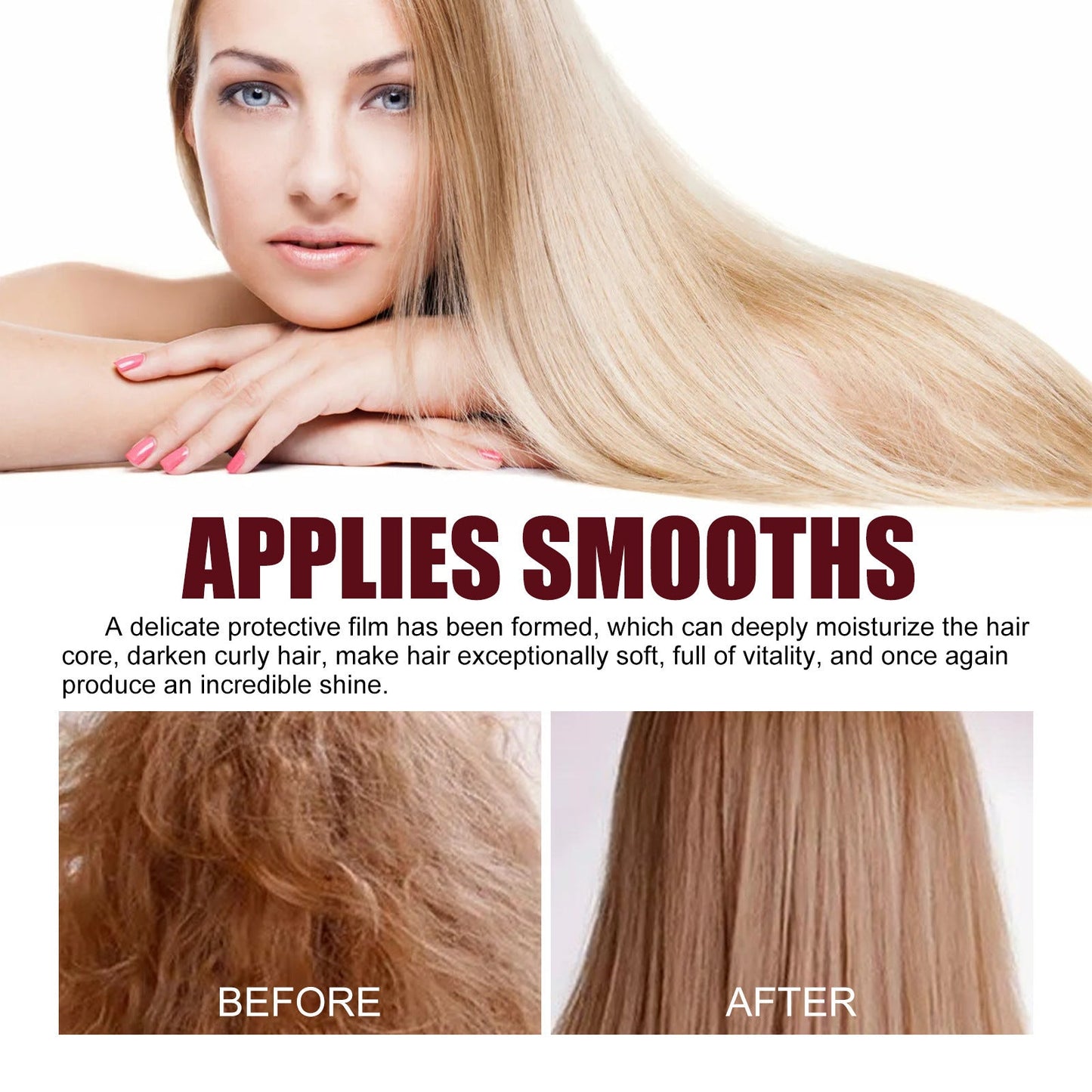 Jaysuing Keratin Hair Conditioner, repairs damaged, dry, and frizzy hair, leaving it nourished, smooth, and silky