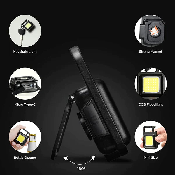 6 in 1 Mini Keychain Flashlight