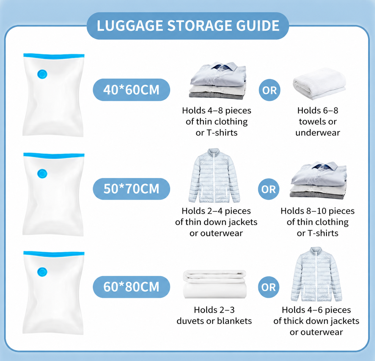 Vacuum Bags — Up to 80% More Space in Your Wardrobe or Suitcase, in Minutes