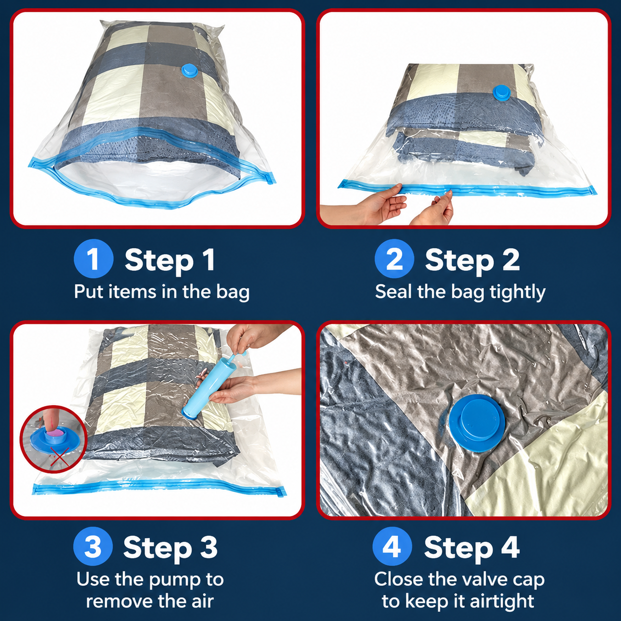 Vacuum Bags — Up to 80% More Space in Your Wardrobe or Suitcase, in Minutes