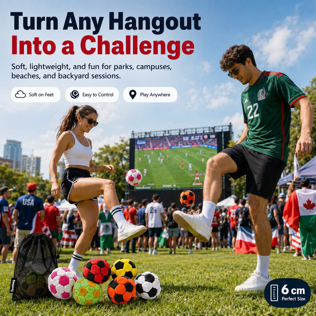 NBHUBS™🔥Soccer Hacky Footbag Sack, Soft Plush Soccer Footbags-(Buy two, get one free – today only)🔥