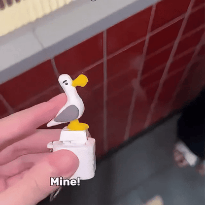 Funny Light-Up Seagull Sound Button Keychain – Type-C Rechargeable Fidget Toy