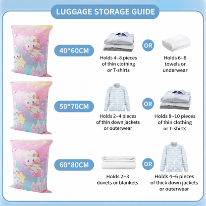 Vacuum Bags — Up to 80% More Space in Your Wardrobe or Suitcase, in Minutes