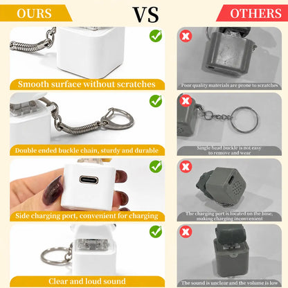 Funny Light-Up Seagull Sound Button Keychain – Type-C Rechargeable Fidget Toy