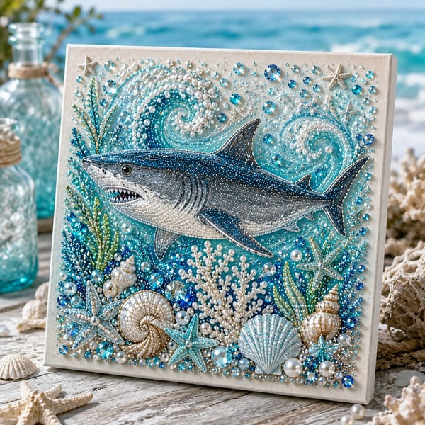 🔥 Last Day 55% OFF - 🌊✨ Ocean Theme Pearl Art DIY Kit – Relaxing DIY Craft to Create Stunning Coastal Artwork
