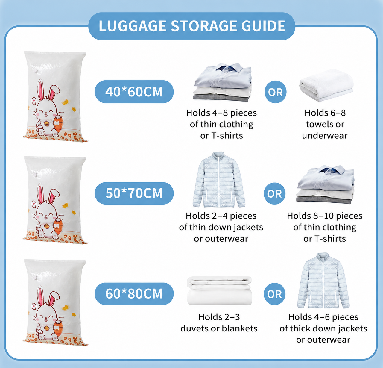Vacuum Bags — Up to 80% More Space in Your Wardrobe or Suitcase, in Minutes