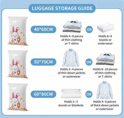 Vacuum Bags — Up to 80% More Space in Your Wardrobe or Suitcase, in Minutes