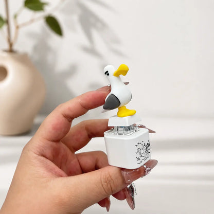 Funny Light-Up Seagull Sound Button Keychain – Type-C Rechargeable Fidget Toy