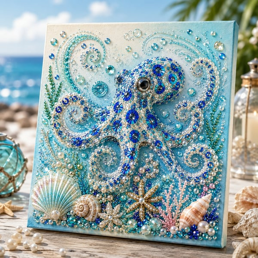 🔥 Last Day 55% OFF - 🌊✨ Ocean Theme Pearl Art DIY Kit – Relaxing DIY Craft to Create Stunning Coastal Artwork