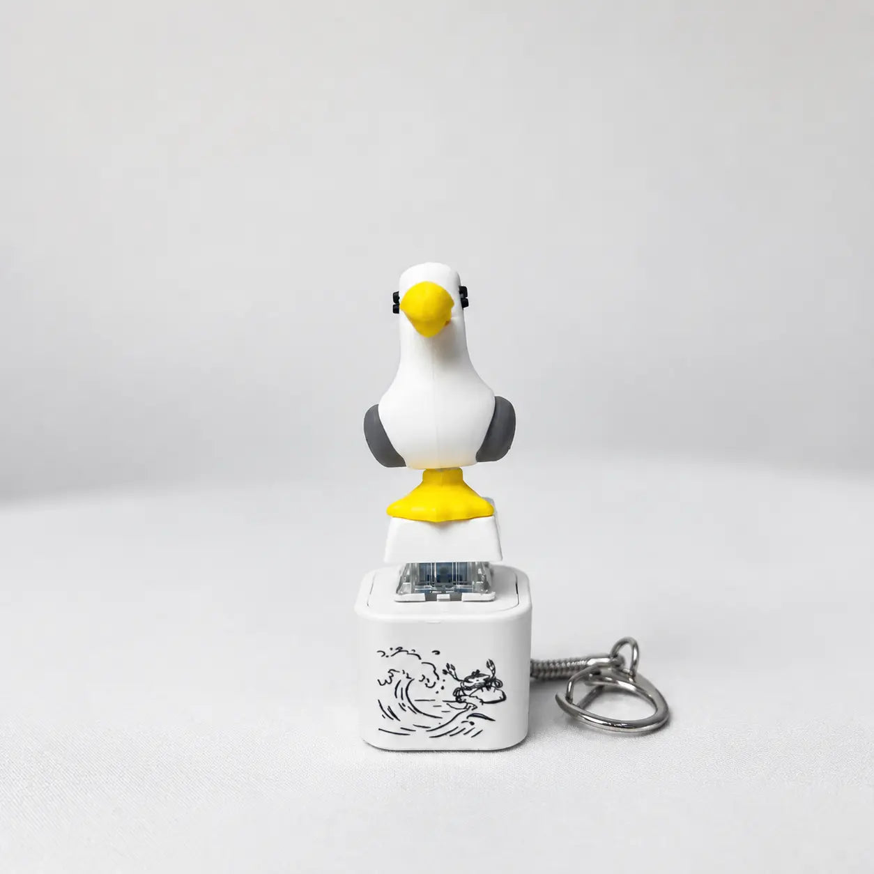 Funny Light-Up Seagull Sound Button Keychain – Type-C Rechargeable Fidget Toy