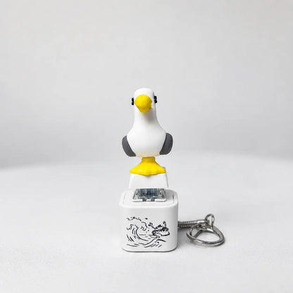 Funny Light-Up Seagull Sound Button Keychain – Type-C Rechargeable Fidget Toy