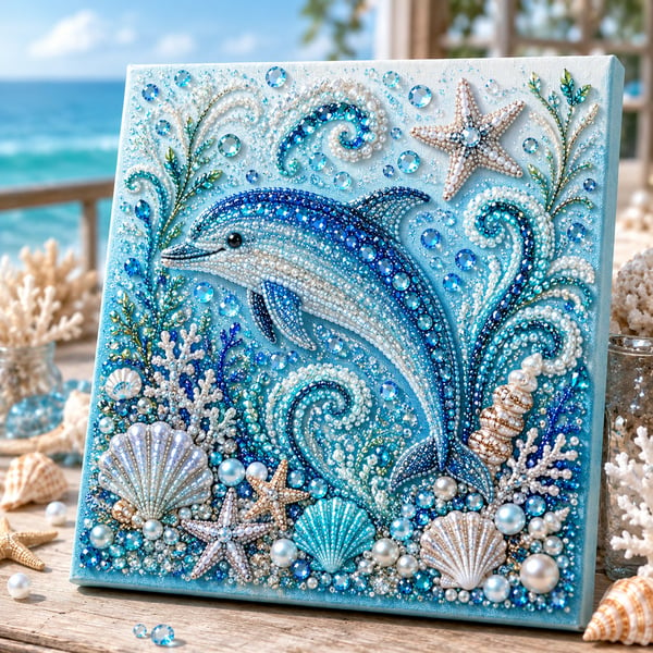 🔥 Last Day 55% OFF - 🌊✨ Ocean Theme Pearl Art DIY Kit – Relaxing DIY Craft to Create Stunning Coastal Artwork