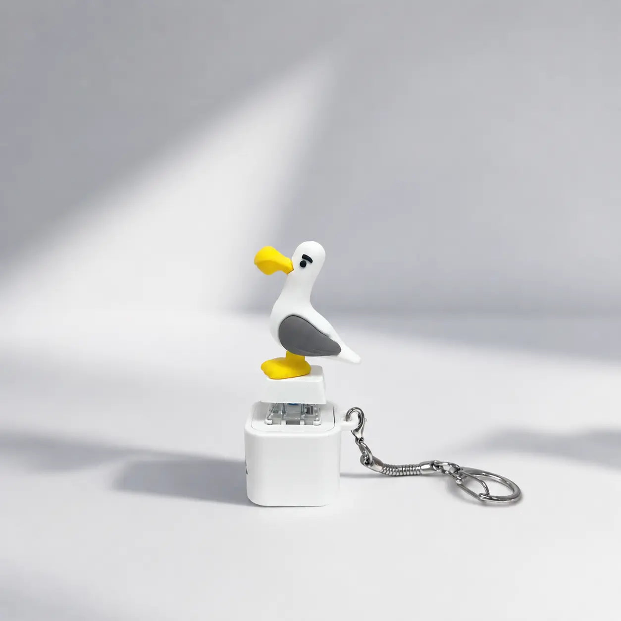 Funny Light-Up Seagull Sound Button Keychain – Type-C Rechargeable Fidget Toy