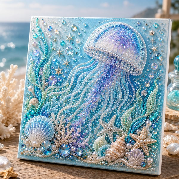 🔥 Last Day 55% OFF - 🌊✨ Ocean Theme Pearl Art DIY Kit – Relaxing DIY Craft to Create Stunning Coastal Artwork