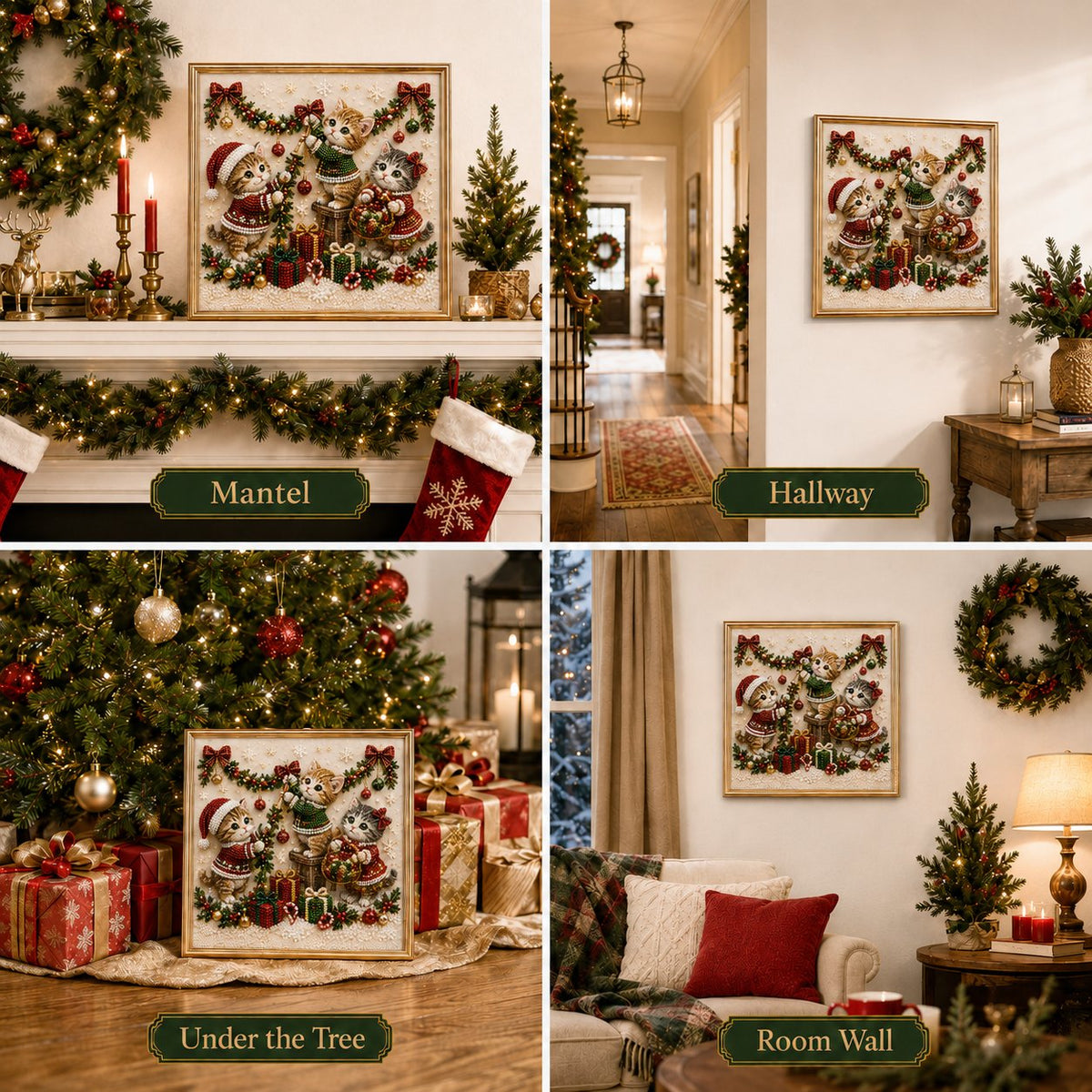 🎅🐱 LAST DAY 50% OFF-3D Pearl Christmas Cat Art Kit-Beginner-Friendly DIY Holiday Decoration ❄️🎄(Buy 2 Get Free Shipping)