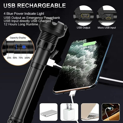 🔥LAST DAY SALE 49% OFF🔥 - LED Rechargeable Tactical Laser Flashlight 90000 High Lumens